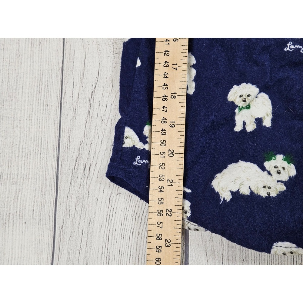 Lanz of Salzburg Pajama Top Womens Large Blue Cotton Dog Print Button Front - Picture 4 of 8